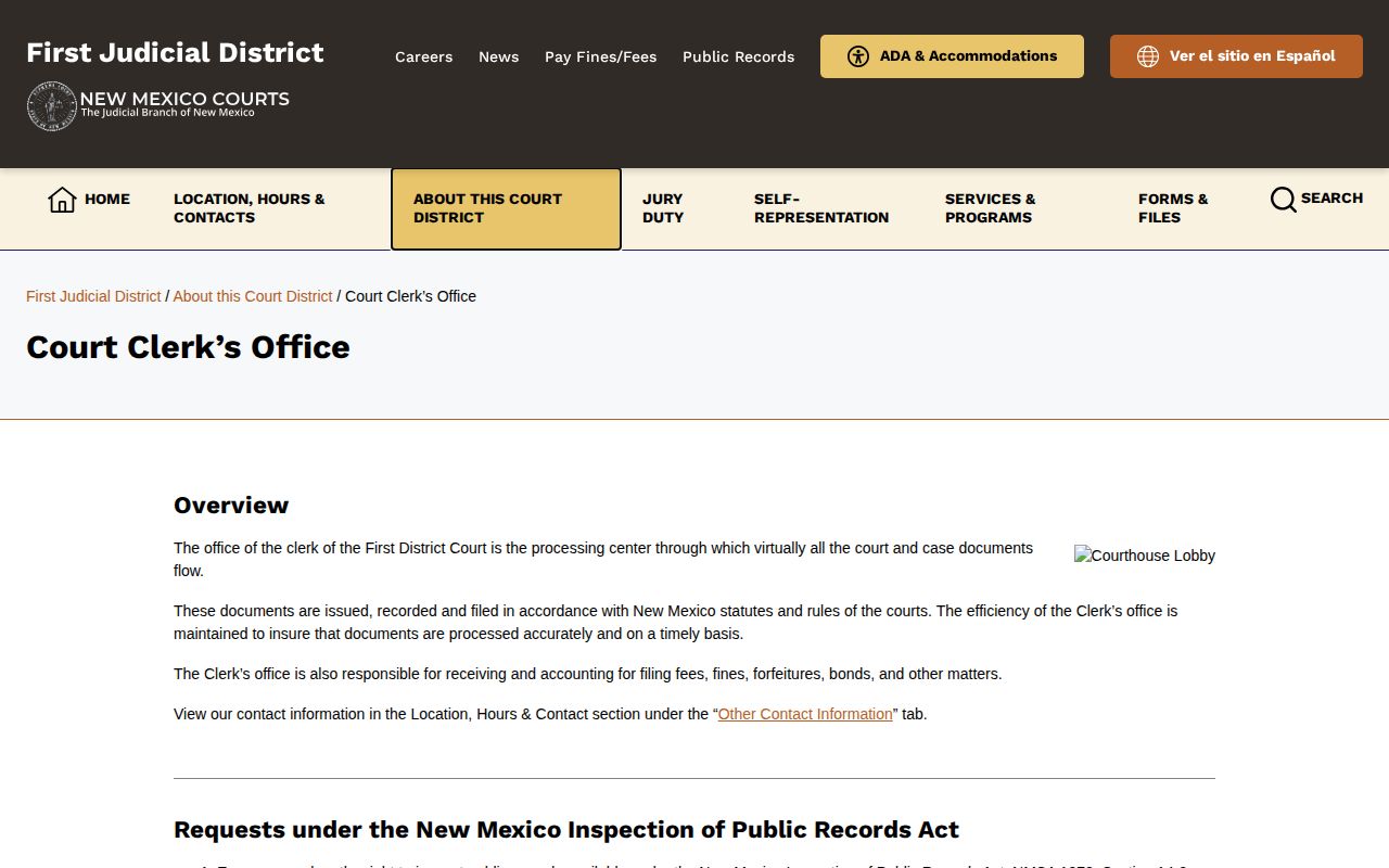 First Judicial District record inspection options for Los Alamos County release records